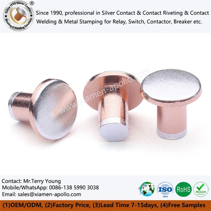 Tri-metal Electrical Contact Rivet Tri-metal Electrical Contact Rivet