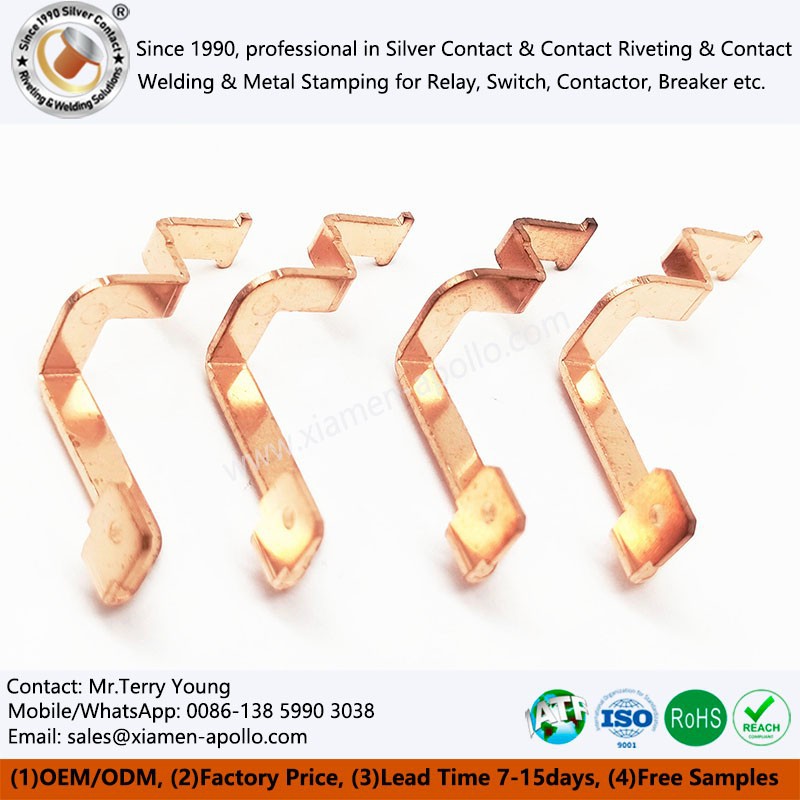 Pure Copper Sheet Metal Stamping Parts for Electric Relay