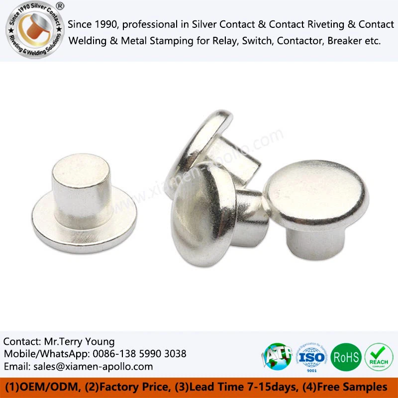 Electrical Silver Solid Contact Rivets for Relays Electrical Silver Solid Contact Rivets for Relays