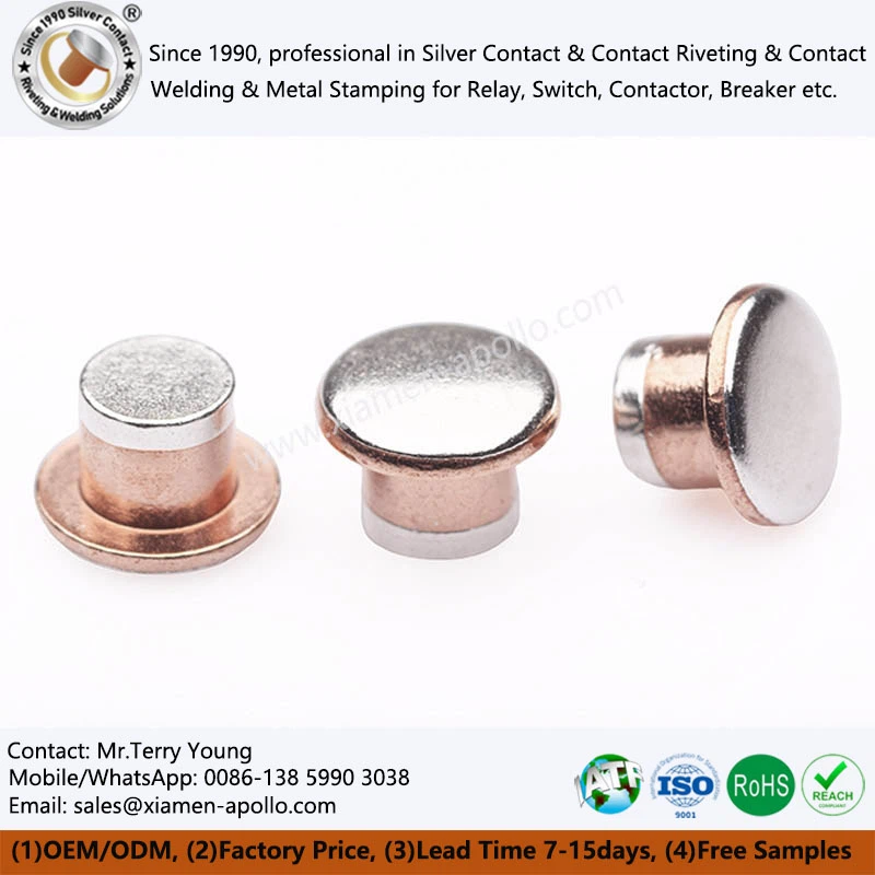 High Precision Trimetal Silver Electrical Contact