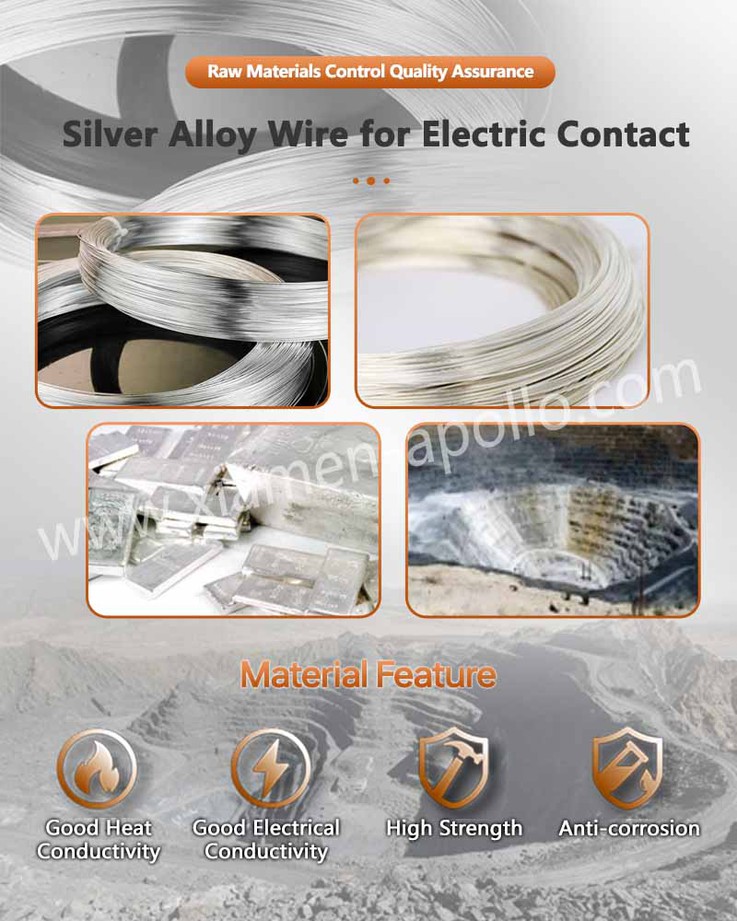 Silver Alloy Raw Material for Solid Silver Contacts Silver Alloy Raw Material for Solid Silver Contacts