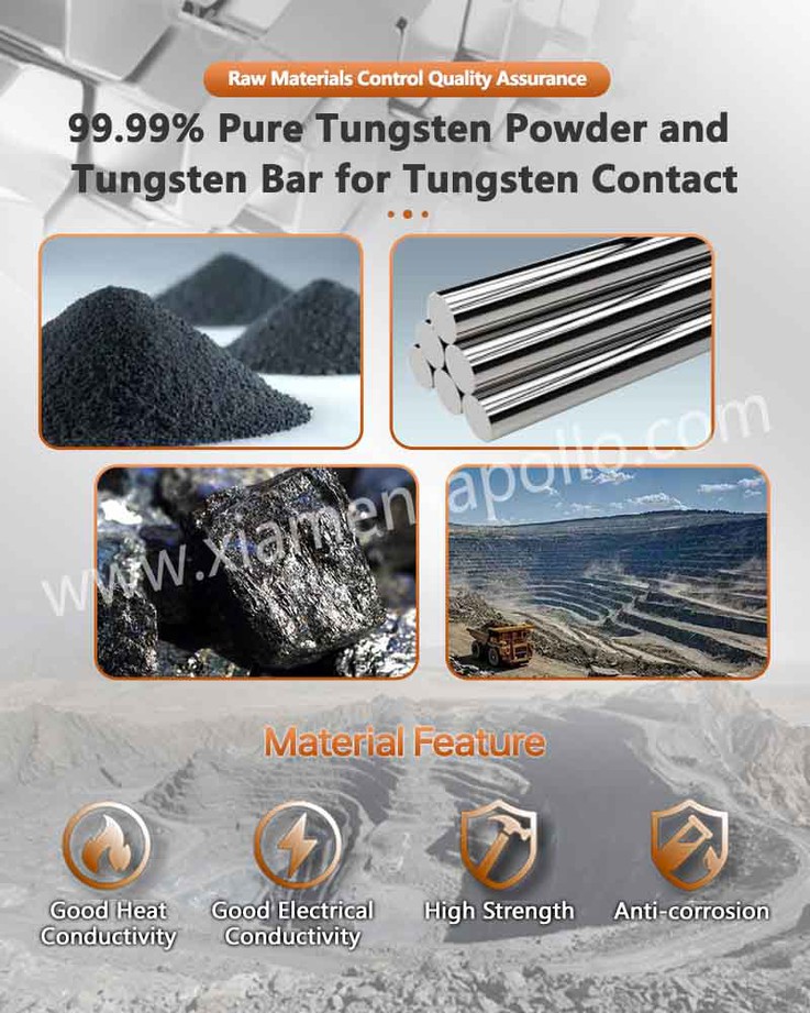 99.99% Pure Tungsten Material for Pure Tungsten Contact 99.99% Pure Tungsten Material for Pure Tungsten Contact