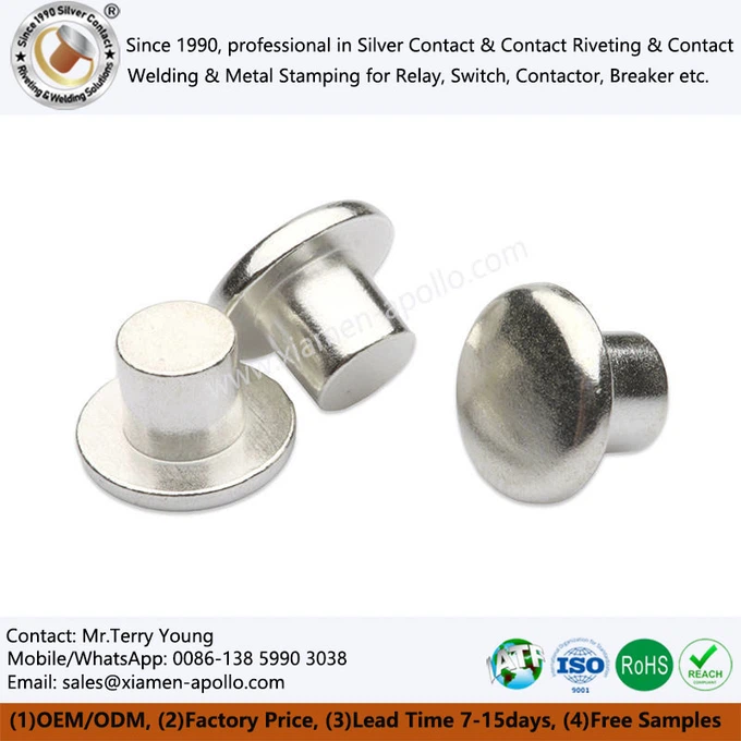 Silver Electrical Contact Rivet Silver Electrical Contact Rivet