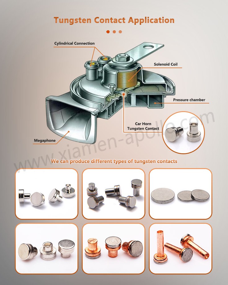 Tungsten copper contacts Application Tungsten copper contacts Application