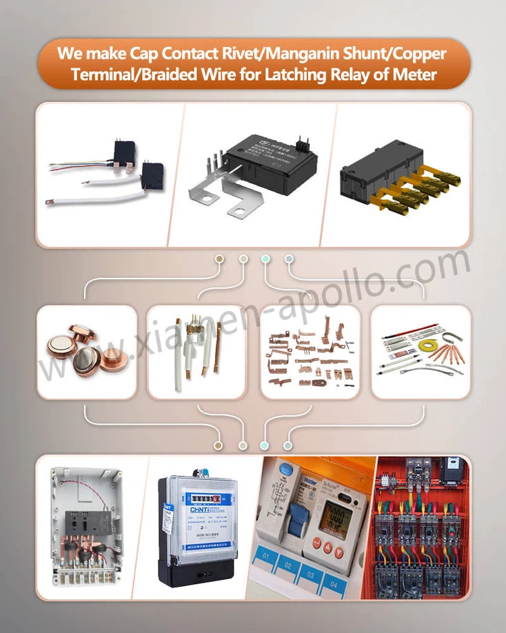 We make Cap Head Silver Contacts for Latching Relay of Meter We make Cap Head Silver Contacts for Latching Relay of Meter