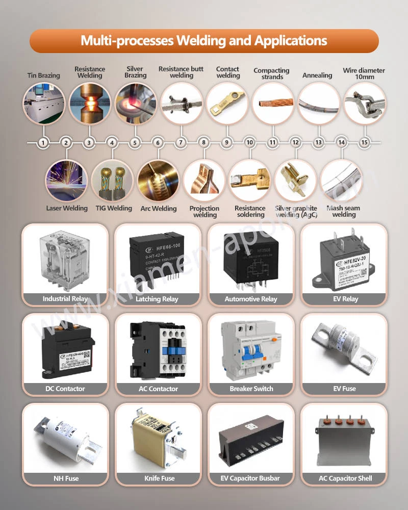 Multi-processes Welding and Applications of Electrical Contact Brazed Stamping Components Multi-processes Welding and Applications of Electrical Contact Brazed Stamping Components