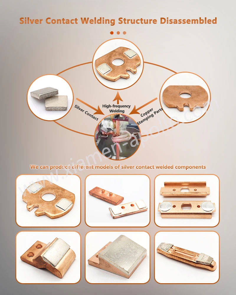 Brazed Silver Contact Assembly Structure Disassembled Brazed Silver Contact Assembly Structure Disassembled