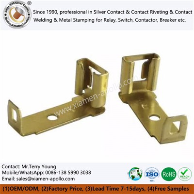 What is the role of brass sheet metal components in a contactor?