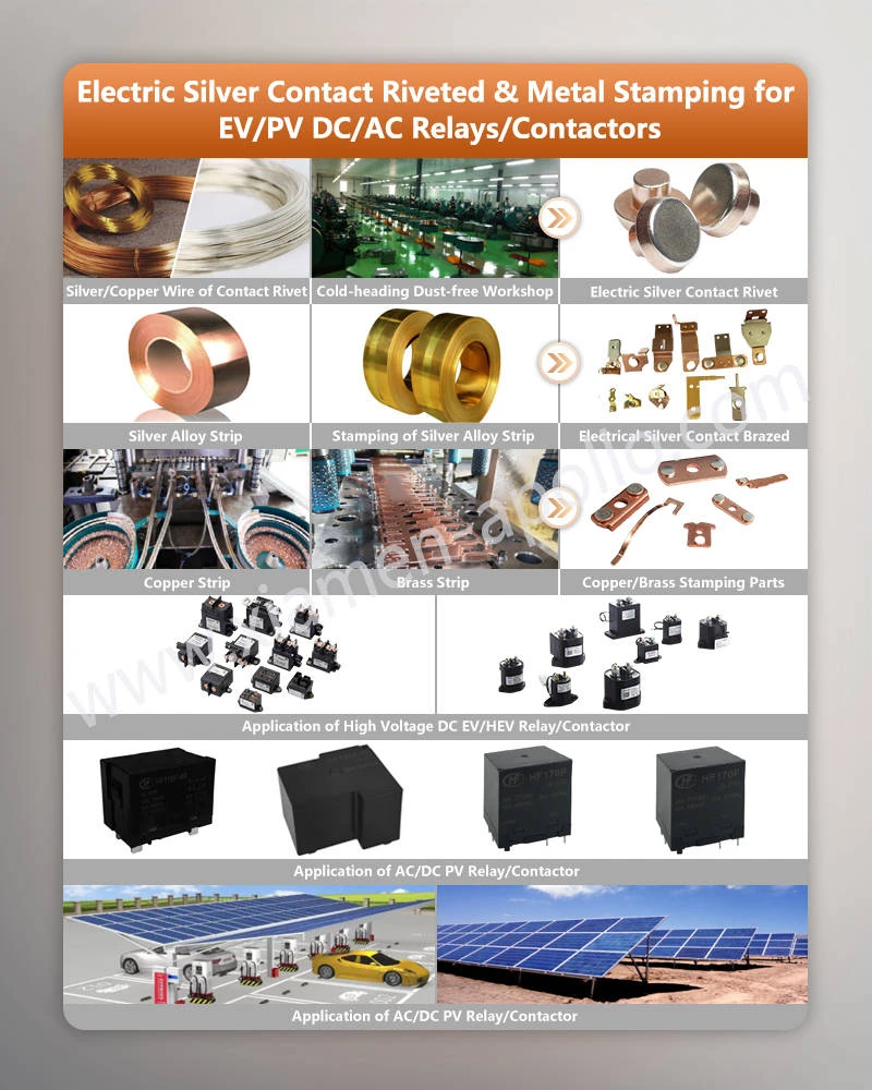 Electric Silver Contact Riveted Metal Stamping for EV-PV DC-AC Relays-Contactors Electric Silver Contact Riveted Metal Stamping for EV-PV DC-AC Relays-Contactors