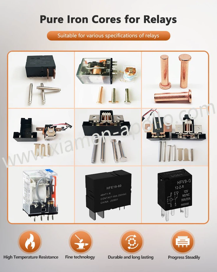 Pure lron Cores for Relays-Suitable for various specifications of relays Pure lron Cores for Relays-Suitable for various specifications of relays