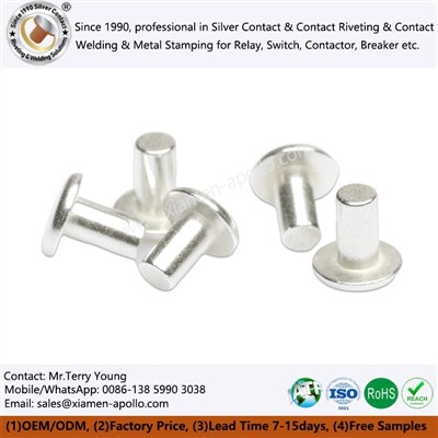 Driven By Both New Materials And Processes, Pure Silver Solid Contact Rivet F...
