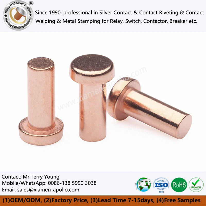 Solid Silver Contact Rivet Solid Silver Contact Rivet