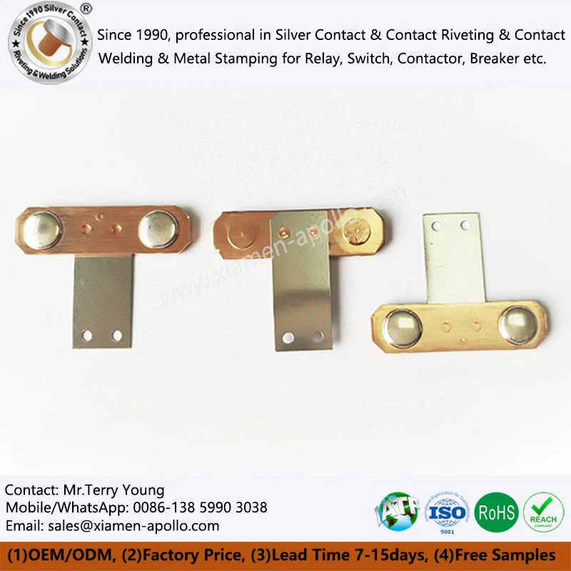Contact Copper Stainless Steel Riveted Assembly for PV Relay Contact Copper Stainless Steel Riveted Assembly for PV Relay