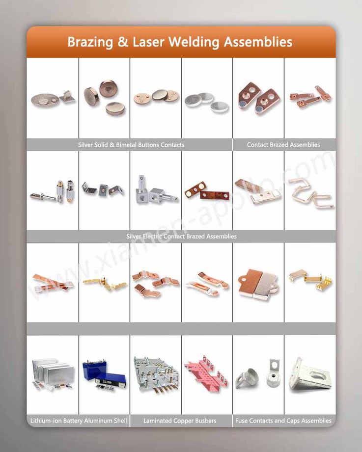 Brazing Laser Welding Assemblies for Resistance Welding Silver Contact Brazing Laser Welding Assemblies for Resistance Welding Silver Contact