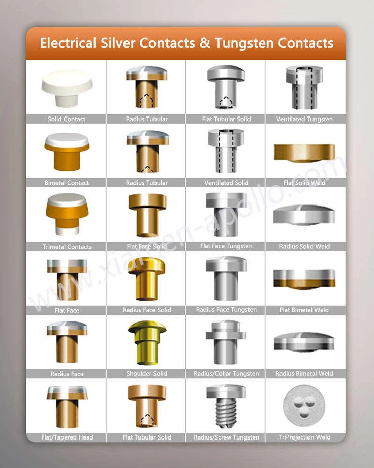 Silver Contact Rivets With Silver Layer Silver Contact Rivets With Silver Layer