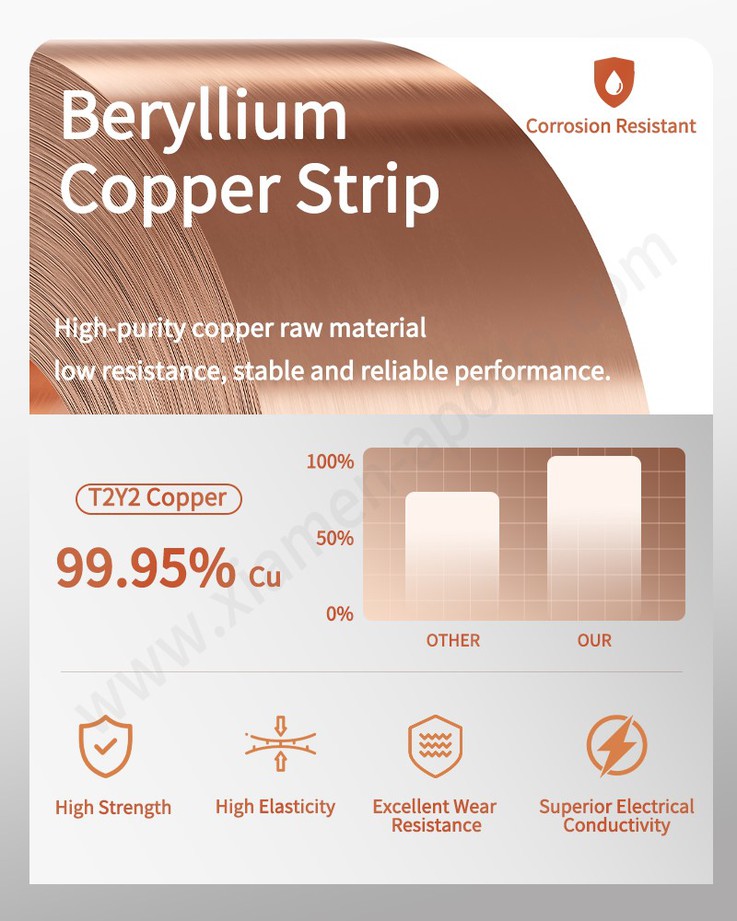 Beryllium Copper Strip for Extension Socket Brass Contact Beryllium Copper Strip for Extension Socket Brass Contact