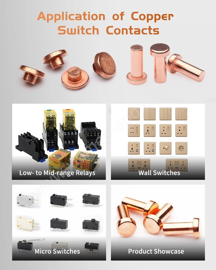 Application of Copper Rivet Contact Elements Application of Copper Rivet Contact Elements