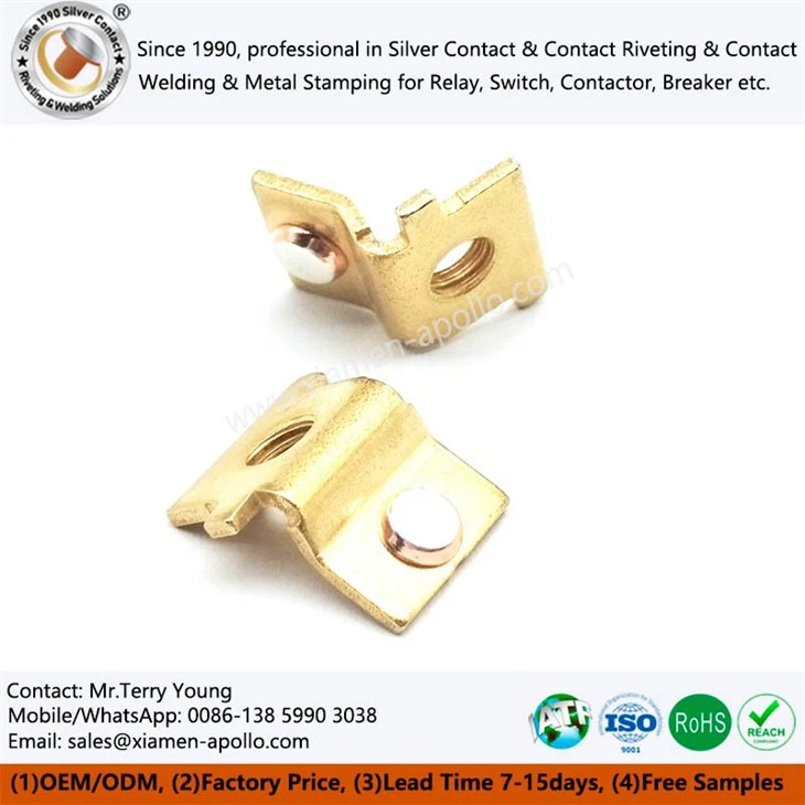Silver Contact And Brass Stamping Riveted Parts Silver Contact And Brass Stamping Riveted Parts