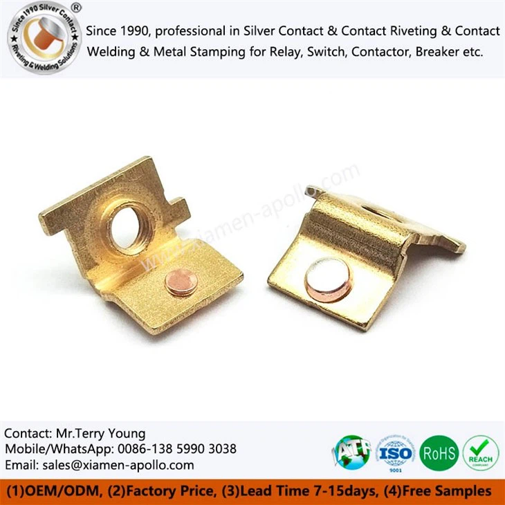 Silver contact riveted assembly for transfer switch Silver contact riveted assembly for transfer switch