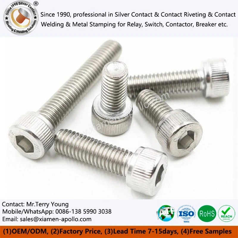 M6 Hexagon Socket Head Screw 304 Stainless Steel Knurling -