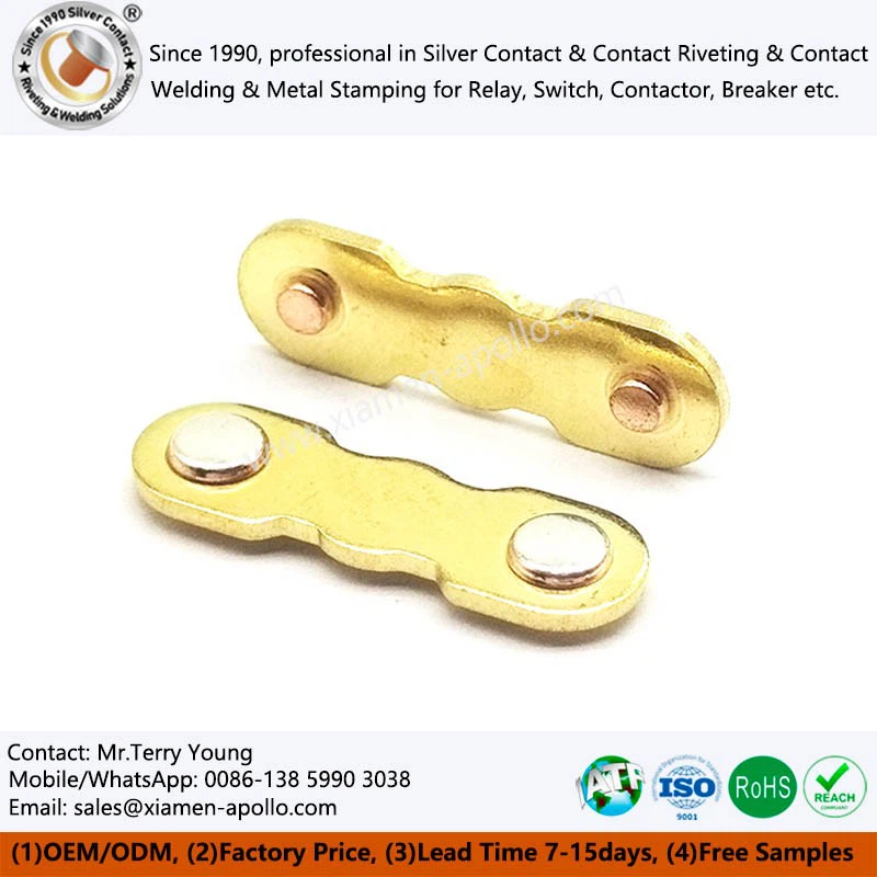 Brass Stamping Silver Contact Riveted Brass Stamping Silver Contact Riveted