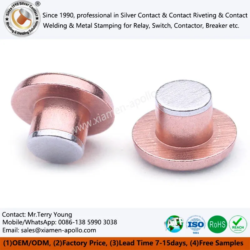 Electric Double Metal Contact Rivet