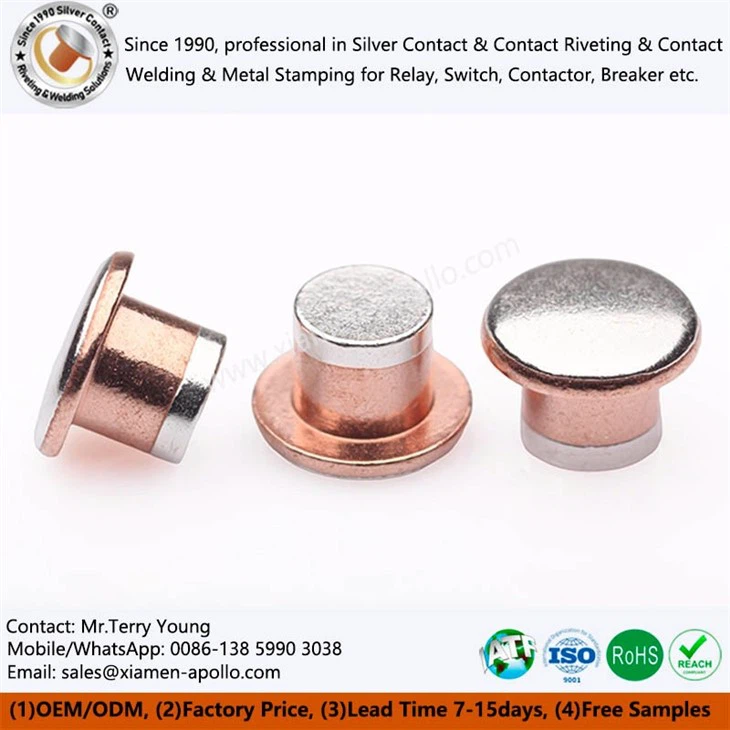 Trimetal Silver Rivet Electrical Contacts