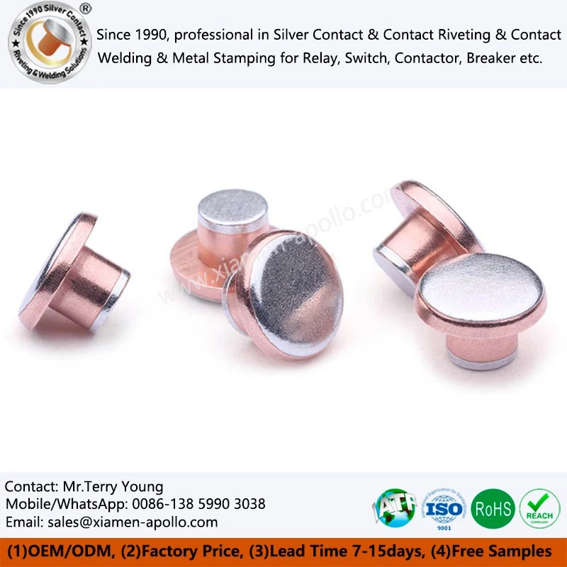 Electric Double Metal Contact Rivet