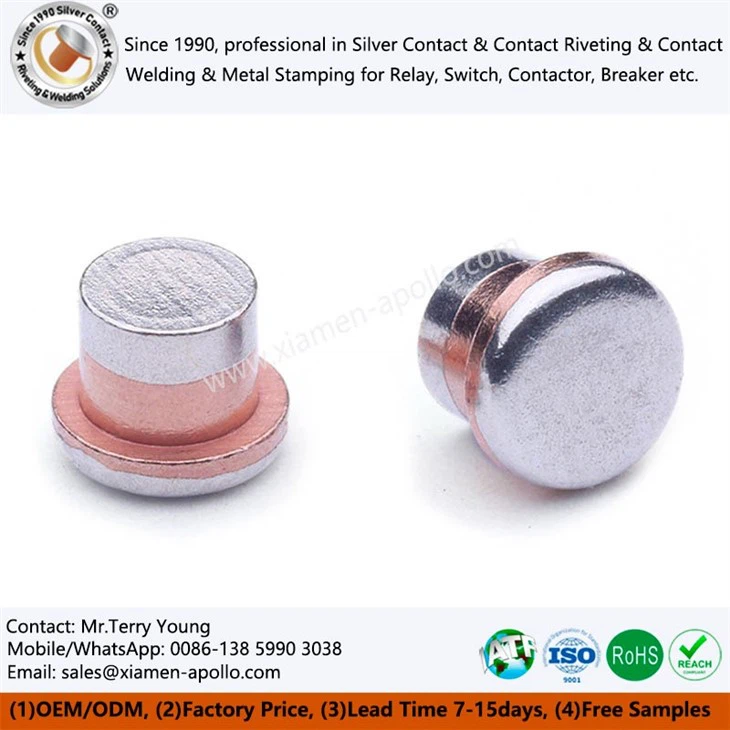Electrical Trimetal Rivet Contact